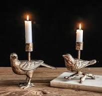 Amazon.com: Portavelas vintage con forma de pájaro dorado ...