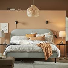 Upholstered beds can make quite a statement in a master bedroom or can be cozy and inviting for a guest bedroom. Vadheim Upholstered Bed Frame Gunnared Light Green Full Ikea