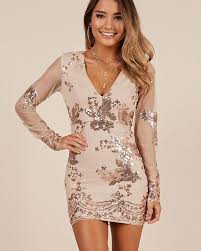 Bodycon Champagne V Neck Sequin Homecoming Dress With Long Sleeves Hd3563 Long Sleeve Homecoming Dresses Tight Party Dresses Homecoming Dresses Tight