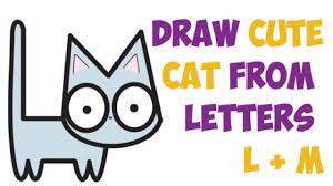 ➜ you can learn how to color with markers, color pencils and much more. How To Draw A Cute Cartoon Kitten From Letters L M Easy Step By Step Drawing Tutorial For Kids How To Draw Step By Step Drawing Tutorials