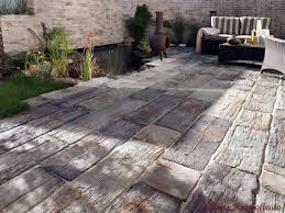 Stein Der Wie Holz Aussieht Bahnschwellen Gartenplatten Steinplatten Terrasse