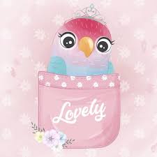 Cute Parrot Inside The Pocket Cute Animal Illustration Cute Drawings Bff Drawings
