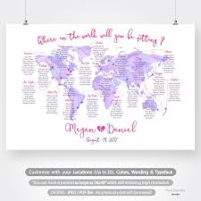 destination wedding seating chart printable travel theme where in the world are you sitting plan watercolor world map digital jpg pdf file