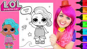 Cute dolls lol glitter coloring book app is absolutely free coloring book! Coloring Lol Surprise Splash Queen Glitter Coloring Page Prismacolor Markers Kimmi The Clown Youtube