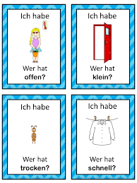 German Adjectives Ich Habe Wer Hat Game German Adjectives Adjectives Learn German