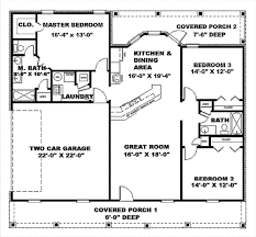 Three Bedroom New American House Plans Simple House Plans 1500 Sq Ft House Bedroom House Plans