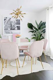 As popsugar editors, we independently select and write about stuff we love and think you'll like too. Luxurious Blush Pink Velvet Dining Chair With Gold Metal Legs Pink Dining Rooms Dining Room Chairs Pink Dining Chairs