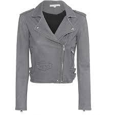 Iro Ashville Grey Lamb Leather Biker Jacket Found On Polyvore Featuring Outerwear Jackets Lamb Leather Jacket Cropped Leather Jacket Cropped Biker Jacket