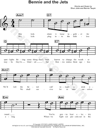 Elton John Bennie And The Jets Sheet Music For Beginners In C Major Download Print In 2020 Sheet Music Elton John Violin Sheet Music