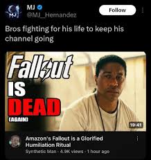 Not Halo Related] So Fallout fans are just as annoying as Halo fans huh?  Content Creators really try to push the This franchise is dead!  narrative way too much. : rShitHaloSays