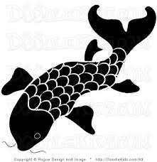 Black And White Koi Doodle Clipart Clip Art Illustration Of A Black And White Koi Fish Design By Pams Clipart 63 Koi Fish Drawing Koi Fish Designs Fish Drawings