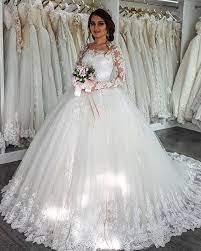 Vintage Boat Neckline Long Sleeves Lace Wedding Dresses Ball Gowns 2018 Ball Gowns Wedding Ball Gown Wedding Dress Wedding Dress Trends