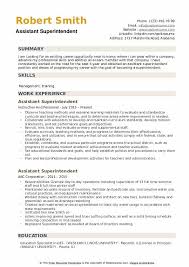 assistant superintendent resume samples