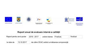 Elevii care au sustinut in acest an evaluarea nationala pot afla la ce liceu au fost repartizati. Raportul Anual De Evaluare InternÄ A CalitÄÈii 2016 2017 Colegiul De Arta