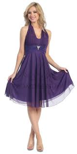 Click To Enlarge Purple Matt Chiffon Halter Neck Empire Waist Short Cocktail Bridesmaid Purple Short Dress Purple Bridesmaid Dresses Halter Bridesmaid Dress