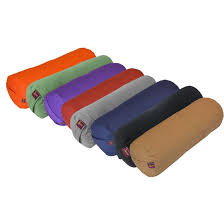 Yogavni Tm Round Yoga Bolster Removable Canvas Cover Natural Cotton Filler Purple 100 Natural Cotton Canvas Yoga Bolster Yoga Accessories Yoga Supplies