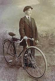 Who doesn't have an old bike of some sort laying around, that doesn't ever get ridden? Young Man With His Bicycle Cycling Art Vintage Cycles Bicycle