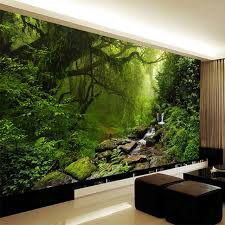 Foto Papel De Parede 3d Estereo Floresta Virgem Natureza Paisagem Pintura Mural Da Parede Sofa Da Sala Plano De Fundo Para Fotos Wallpapers Natureza Parede 3d