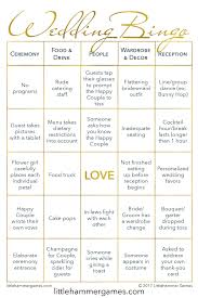 Wedding Bingo By Littlehammer Games Is A Fun Indoor Wedding Game Entertain Your Introverted Guests Indoor Wedding Games Wedding Reception Games Wedding Bingo