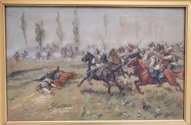 Ernest Rotter, Franco Prussian War Battle Scene, 1890s, Oil