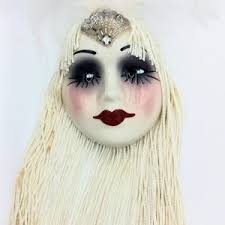 Unique Creations Small Art Deco Lady Face Mask Wall Art, Wall Hanging Decor 