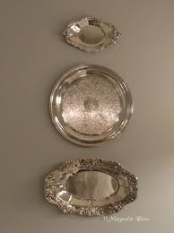 Tutorial Quick Easy Way To Hang Silver Platters On Wall 11 Magnolia Lane Silver Platters Silver Plates On Wall