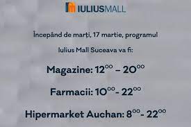 Strada ștefan cel mare 28, centru comercial arena mall bacău, 600360 program: Coronavirus Program Redus La Iulius Mall Suceava La Pachet Cu Ample MÄƒsuri De DezinfecÈ›ie