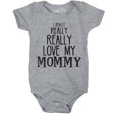 Really Love My Mommy Baby Bodysuit Funny Baby Bodysuit Funny Babies Baby Creeper