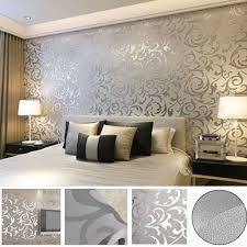 Victorian Damask 3d Feature Wallpaper Roll Silver And Grey Uk Company Wallpaper Living Room Home Wallpaper Room Wallpaper