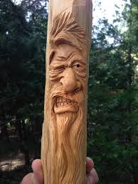 Hand Carved Angry Winking Viking Wizard Wood Spirit By Rcwaitsart Wood Carving Art Wood Spirit Wood Carving