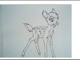 How to draw cinderella.step by step(easy draw). How To Draw Disney S Bambi Step By Step Drawing Youtube