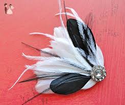 Get the best deals on flapper feather vintage accessories when you shop the largest online selection at ebay. Oh Lucy Handmade Linny Feather Hair Clip Feather Fascinator Black And White Bridal Fashion A Feathered Hairstyles Feather Hair Clips Hair Accessories Amazon
