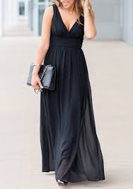 Cichic Robe Longue En Mousseline Fluide Decollete Dos Elegant Noir Elegant Maxi Dress Maxi Dress Style Maxi Dress