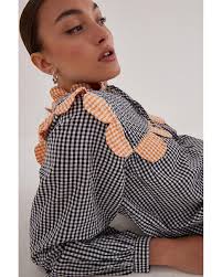 Stella Nova Loan Long-sleeve Cotton Scalloped Midi Dress in Grey