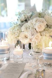 Crisp Pale Blue And White Summer Centerpiece Wedding Table Rose Centerpieces Wedding Centerpieces