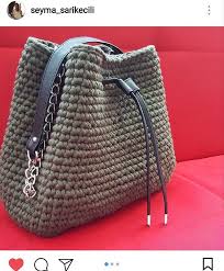 Canta Aksesuarlari On Instagram Seyma Sarikecili De Gonderdigim Suni Deri Zincirli Sap Ve Bagcigi Kullanarak Harika Bir Canta Yapmis Bags Bucket Bag Fashion