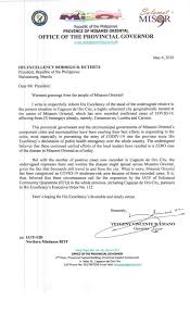 Cdo mayor rejects calls for ecq. Gov Emano Sends Letter To President Duterte Asking To Place Cdo Misor Under Ecq