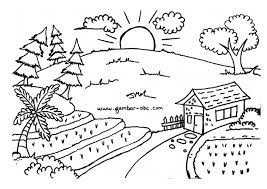 Jangan lupa untuk mengucapkan subhanallah atas izin beliau kita semua bisa menikmati indahnya. Mewarnai Pemandangan Alam Desa