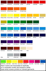 Color Chart Ltw Apparel