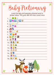Baby Emoji Game Baby Shower Game Baby Shower Ideas Woodland Baby Shower Theme Fox Woodland Creatures Baby Shower Fox Baby Shower Baby Shower Woodland Theme