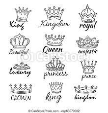King and queen crown drawing at paintingvalley com explore. Sketch Crowns Hand Drawn King Queen Crown And Princess Tiara Royalty Vector Doodle Symbols And Majestic Logos Canstock