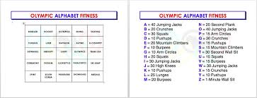 Nourish | create | sweat. Justin Cahill On Twitter Olympic Alphabet Fitness Challenge Editable Link To The Document Within The Post Olympics Physed Keeping Kids In Motion Https T Co Ap97y4xg5o Https T Co Cbsqe1ob6k