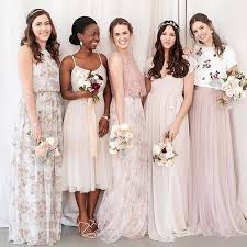 Blush Beauties Prettiest Bridesmaid Dresses Ever Bridesmaid Dresses Sure Have Come Printed Bridesmaid Dresses Mismatched Bridesmaids Patterned Bridesmaid