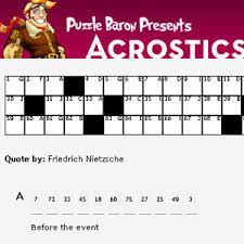 The acrostic has the look of a crossword puzzle but with a different setup! How Acrostic Puzzles Work Howstuffworks