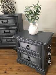 Click here to see where you can find this beautiful grey furniture paint color! Chalk Painting Tutorial Shades Of Grey Paint Blending Furniture Renovation Refurbished Furniture Refinishing Furniture