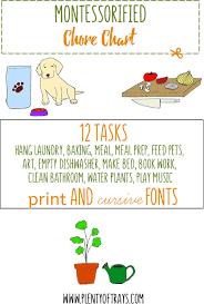 Montessorified Chore Chart Tasks