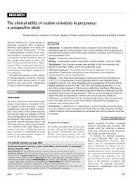 Pdf The Clinical Utility Of Routine Urinalysis In Pregnancy A Prospective Study