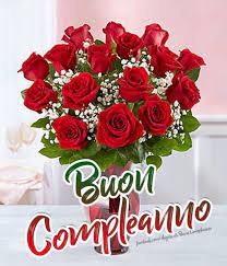 Pin By Maria Scimeca On Auguri Compleanno Happy Birthday Rose Birthday Flowers Happy Birthday Flowers Wishes