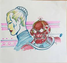 Necron Magnus Original Illustr Losbladig W B Illustrazioni Pennarelli Cartoncini