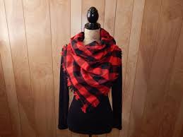 Black And Red Checkered Thick Flannel Square Scarf Red And Black Buffalo Plaid Cotton Flannel Chunky Square Scarf Fringe Checkered Womens Mens Family Pictures Family Picture Outfits Christmas Pictures Outfits Buffalo Plaid Outfit